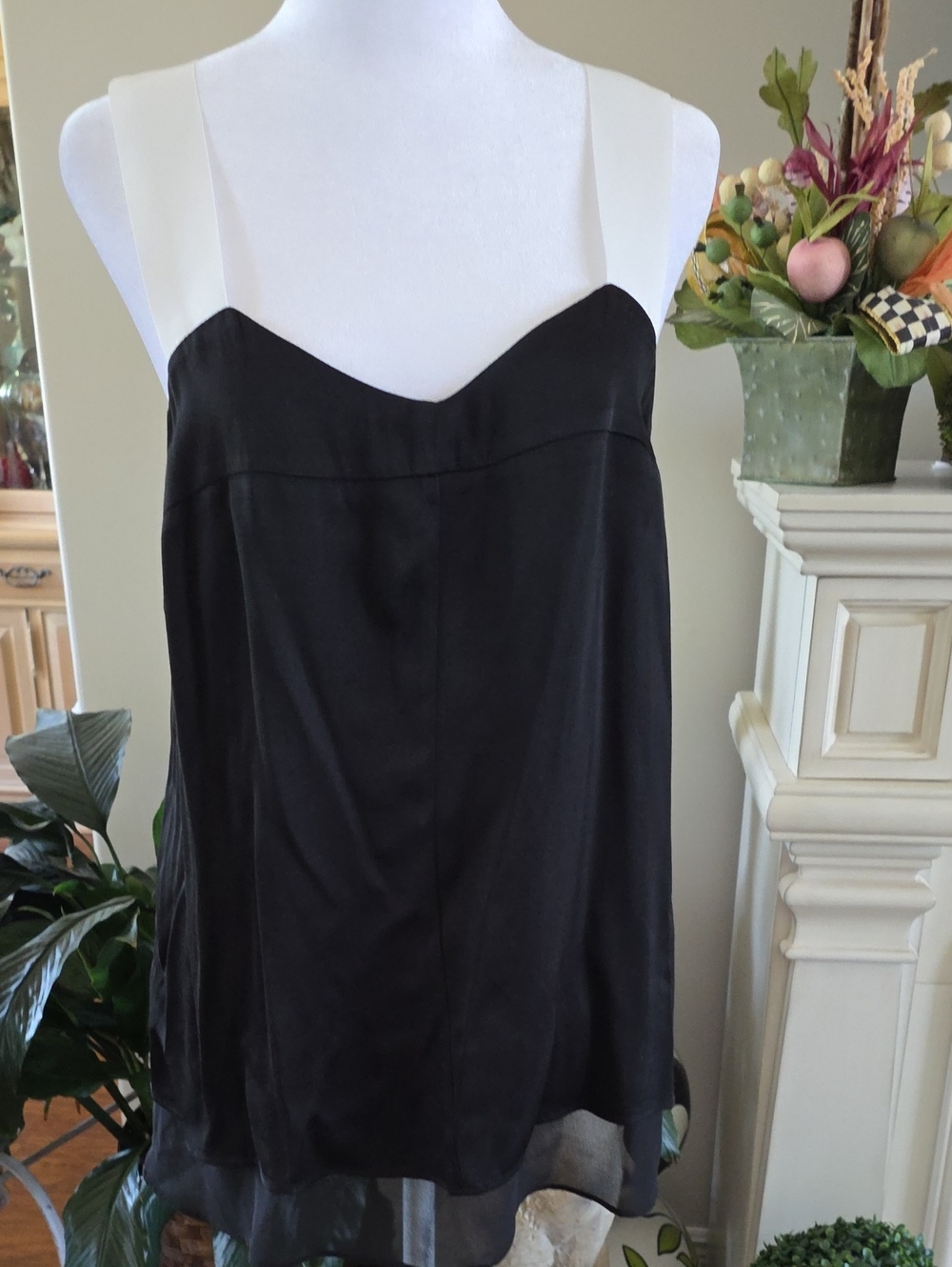 Banana Republic Black Dress with White Straps